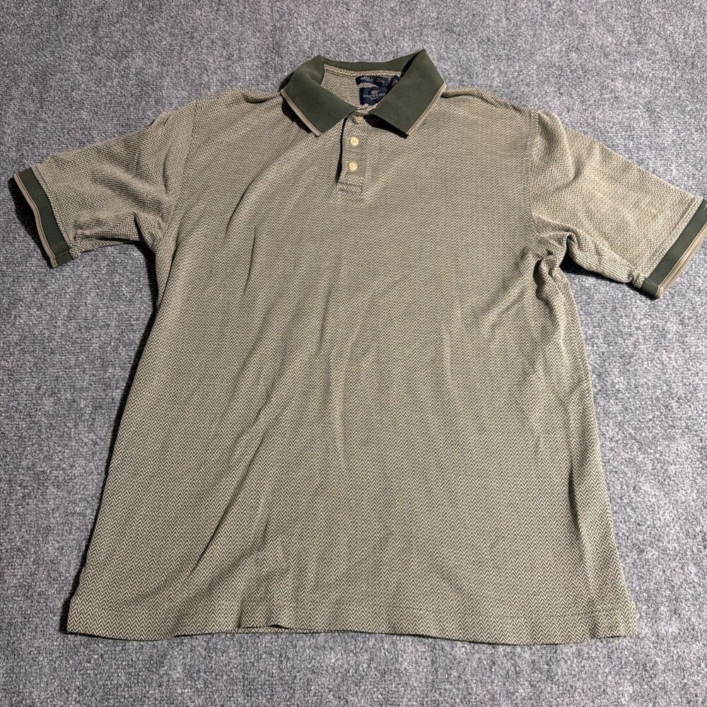 Dockers Polo Shirt Mens Large Green Short Sleeve Pullover Mercerized Cotton